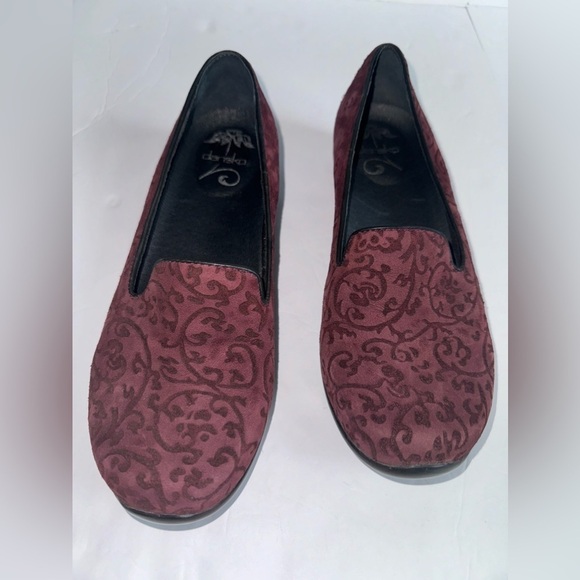 Dansko Loafers Women’s Slip On Olivia Plum Tooled Comfort Clog Shoes size 9.5-10 - Picture 1 of 7